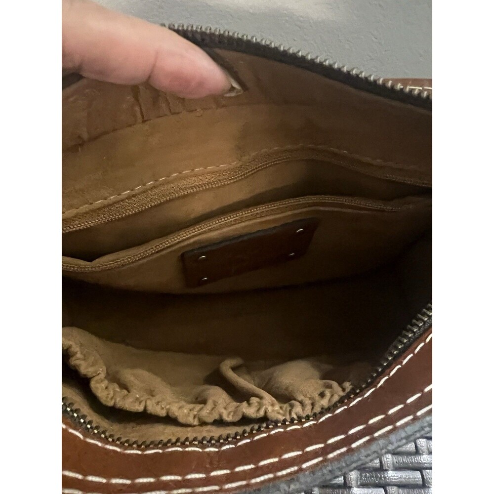 Patricia Nash Turati Tan Leather Crossbody Bag Heritage Zip Western Boho Purse - Picture 6 of 8
